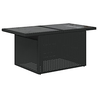 vidaXL 9 Delar Trädgårdsoffasett med Kuddar Svart Poly Rattan