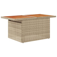 vidaXL 7-delars trädgårdsoffset med kuddar Beige Poly Rattan
