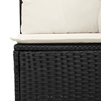 vidaXL 8-delat trädgårdsoffset med kuddar svart poly rattan