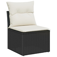 vidaXL 8-delat trädgårdsoffset med kuddar svart poly rattan