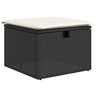 vidaXL 8-delat trädgårdsoffset med kuddar svart poly rattan