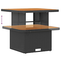 vidaXL 8-delad trädgårdsoffset med kuddar svart poly rattan akacia