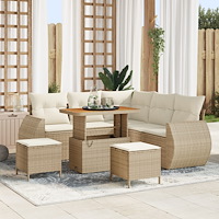 vidaXL 8 Delar Trädgårdsoffasats med Kuddar Beige Poly-Rotting Akacia, vidaXL 3 Delar Trädgårdsdining-set med Kuddar Beige Poly...