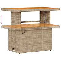 vidaXL 11 Delars Trädgårdsoffset Med Dynor Beige Poly Rattan Akacia