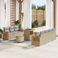 vidaXL Trädgårdsoffset 10 pcs beige och ljusgrå 80 x 80 x 71 cm