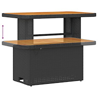 vidaXL 10-delad trädgårdsofa set med kuddar svart poly rattan akacia