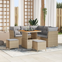 vidaXL Trädgårdsoffset 8 pcs beige och ljusgrå 80 x 80 x 71 cm