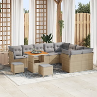 vidaXL Trädgårdsoffset 12 pcs beige och ljusgrå 80 x 80 x 71 cm