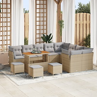 vidaXL Trädgårdsoffset 13 pcs beige och ljusgrå 110 x 55 x 71 cm