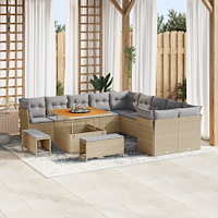 vidaXL Trädgårdsoffset 13 pcs beige och ljusgrå 100 x 100 x 71 cm