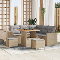 vidaXL Trädgårdsoffset 8 pcs beige och ljusgrå 80 x 80 x 71 cm