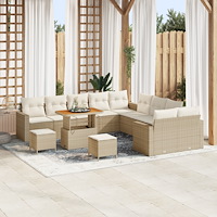 vidaXL Trädgårdsoffset 13 pcs beige och gräddvit 90 x 55 x 71 cm