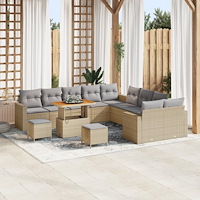 vidaXL Trädgårdsoffset 13 pcs beige och ljusgrå 90 x 55 x 71 cm