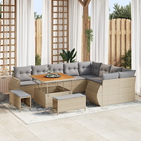 vidaXL Trädgårdsoffset 12 pcs beige och ljusgrå 100 x 100 x 71 cm