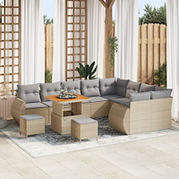 vidaXL Trädgårdsoffset 12 pcs beige och ljusgrå 80 x 80 x 71 cm