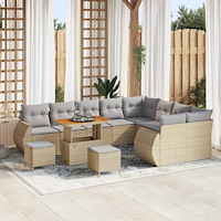 vidaXL Trädgårdsoffset 12 pcs beige och ljusgrå 90 x 55 x 71 cm