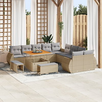 vidaXL Trädgårdsoffset 13 pcs beige och ljusgrå 100 x 100 x 71 cm