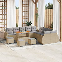 vidaXL Trädgårdsoffset 14 pcs beige och ljusgrå 110 x 55 x 71 cm