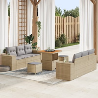 vidaXL Trädgårdsoffset 9 pcs beige och ljusgrå 80 x 80 x 71 cm