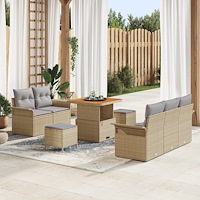 vidaXL Trädgårdsoffset 8 pcs Beige och Ljusgrå 80 x 80 x 71 cm