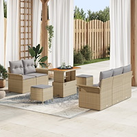vidaXL Trädgårdsoffset 8 pcs Beige och Ljusgrå 90 x 55 x 71 cm