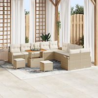 vidaXL Trädgårdsoffset 13 pcs Beige och gräddfärgad 90 x 55 x 71 cm