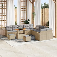 vidaXL Trädgårdsoffset 13 pcs Beige och Ljusgrå 90 x 55 x 71 cm