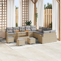vidaXL Trädgårdsoffset 14 pcs Beige och Ljusgrå 110 x 55 x 71 cm