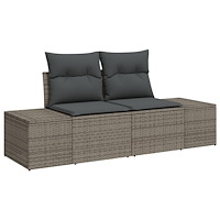 vidaXL 13-delat trädgårdsofa-set med kuddar Grå Poly Rattan Akacia