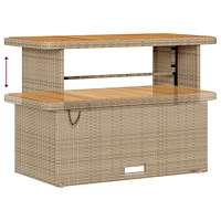 vidaXL 14 Delars Trädgårdsoffaset med Dynor Beige Poly Rattan Akacia