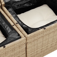 vidaXL 14 Delars Trädgårdsoffaset med Dynor Beige Poly Rattan Akacia