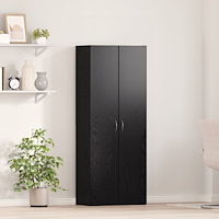 vidaXL Arkivskåp Set om 2 Svart ek Konstruerat trä 60 x 32 x 153 cm