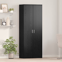vidaXL Högskåp Svart Ek 70x35x180 cm Konstruerat Trä