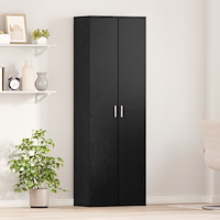 vidaXL Högskåp Svart Ek 60x35x180 cm Konstruerat Trä