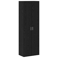 vidaXL Högskåp Svart Ek 60x35x180 cm Konstruerat Trä