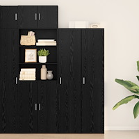 vidaXL Högskåp Svart ek 40x42.5x185 cm Konstruerat trä