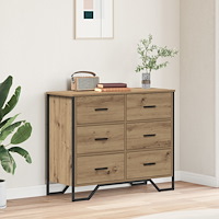 vidaXL byrå Hantverksmässig ek 91x35.5x74.5 cm Spånskiva