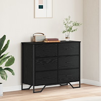 vidaXL Byrå Svart Ek 91x35,5x74,5 cm Konstruerat Trä