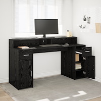 vidaXL Svart Ek Skrivbord 160x55x91 cm