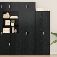 vidaXL Förvaringsskåp Svart ek 70x42,5x225 cm Konstruerat trä, vidaXL Väggskåp Svart ek 70x42,5x40 cm Konstruerat trä