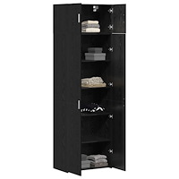vidaXL Förvaringsskåp Svart Ek 70x42.5x225 cm Konstruerat Trä