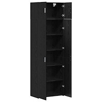 vidaXL Förvaringsskåp Svart Ek 70x42.5x225 cm Konstruerat Trä