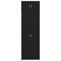 vidaXL Förvaringsskåp Svart Ek 70x42.5x225 cm Konstruerat Trä