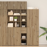 vidaXL Smalt Skåp Hantverksmässig Ek 30x42.5x225 cm Konstruerat Trä, vidaXL Väggskåp Hantverksmässig Ek 30x42.5x40 cm Konstruer...