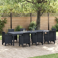 vidaXL Trädgårdsbord Antracit 300x100x73 cm Poly Rattan, vidaXL Trädgårdsbord Antracit 150x100x73 cm Poly Rattan