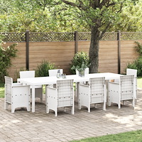 vidaXL Trädgårdsbord Vit 300x100x73 cm Poly Rattan, vidaXL Trädgårdsbord Vit 150x100x73 cm Poly Rattan