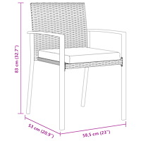 vidaXL 9-delars trädgårds matsalsset Grå Poly Rattan