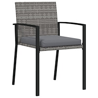 vidaXL 9-delars trädgårds matsalsset Grå Poly Rattan
