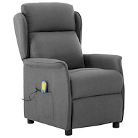 vidaXL Massagefåtölj Ljusgrått Tyg