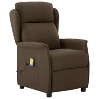 vidaXL Massagefåtölj Brun Tyg